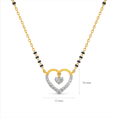 Graceful Heart 9KT Gold Laboratory Grown Diamond Mangalsutra