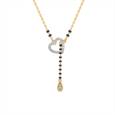 Heart Dangle 9KT Gold Laboratory Grown Diamond Mangalsutra