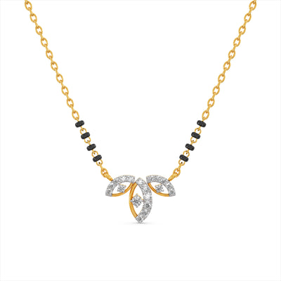 Leafy 9KT Gold Laboratory Grown Diamond Mangalsutra