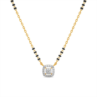 Squircle 9KT Gold Laboratory Grown Diamond Mangalsutra