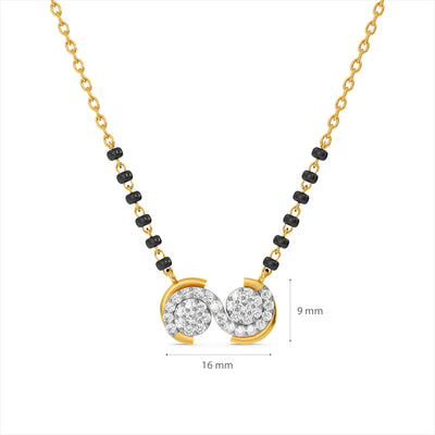 Swirl Break 9KT Gold Laboratory Grown Diamond Mangalsutra