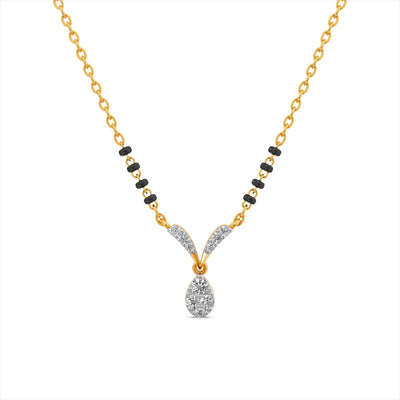 Shimmering 9KT Gold Laboratory Grown Diamond Mangalsutra