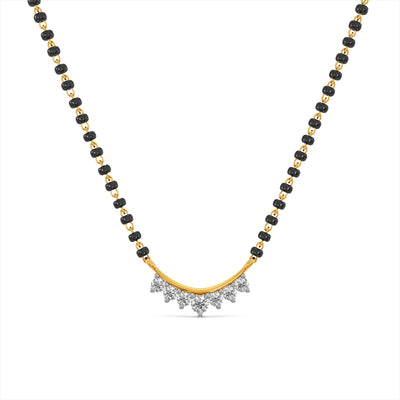 Dainty Arc 9KT Gold Laboratory Grown Diamond Mangalsutra