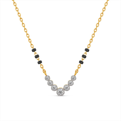 Expressive 9KT Gold Laboratory Grown Diamond Mangalsutra