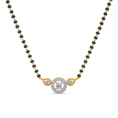 Royal Halo 9KT Gold Laboratory Grown Diamond Mangalsutra