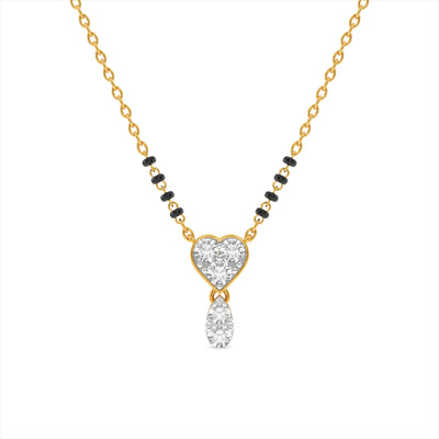 Poetic Heart Drop 9KT Gold Laboratory Grown Diamond Mangalsutra
