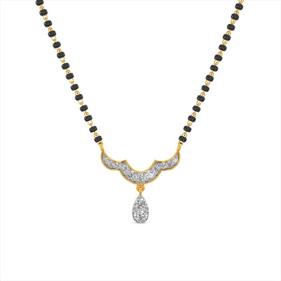 Ornate Curve Drop 9KT Gold Laboratory Grown Diamond Mangalsutra