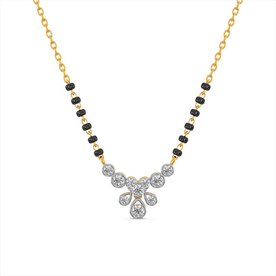 Heart Crown 9KT Gold Laboratory Grown Diamond Mangalsutra
