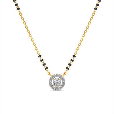 Circular Motif 9KT Gold Laboratory Grown Diamond Mangalsutra