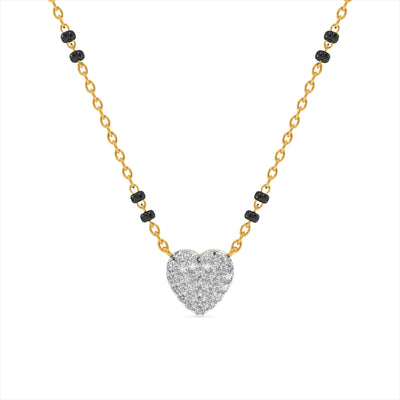 Bold Sparkle Heart 9KT Laboratory-Grown Diamond Mangalsutra