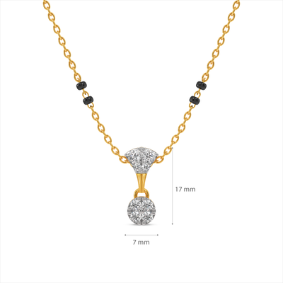 Minimal Drop 9KT Laboratory Grown Diamond Mangalsutra
