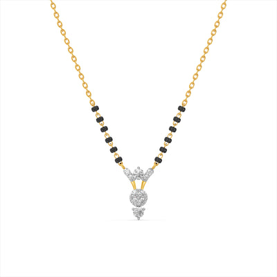 Cascade Linear Drop 9KT Gold Laboratory Grown Diamond Mangalsutra