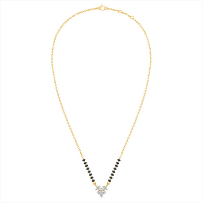 Dainty Flower 9KT Gold Laboratory Grown Diamond Manglsutra