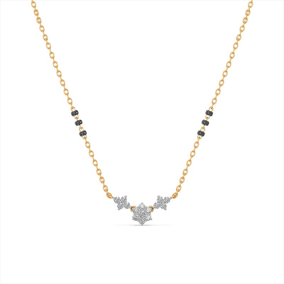 Floral Love 9KT Gold Laboratory Grown Diamond Mangalsutra