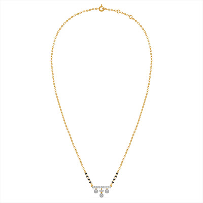 Crown 9KT Gold Laboratory Grown Diamond Mangalsutra