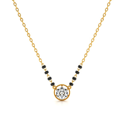 Solitaire Antique Aura 9KT Gold Laboratory Grown Diamond Mangalsutra
