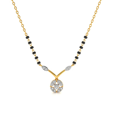 Pure Bond Solitaire 9KT Gold Laboratory Grown Diamond Mangalsutra