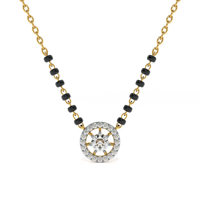 Dazzle Glow Round 9KT Gold Laboratory Grown Diamond Mangalsutra