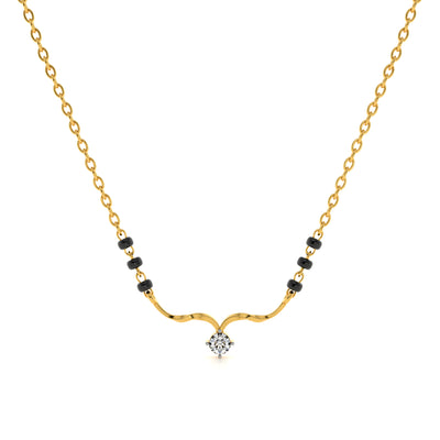 Solitaire Grace Bar 9KT Gold Laboratory Grown Diamond Mangalsutra
