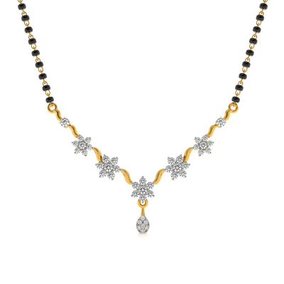 Timeless Petal Glow 9KT Gold Laboratory Grown Diamond Mangalsutra