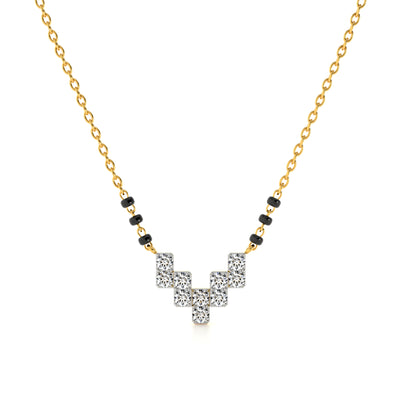 Elegant Geometric 9KT Gold Laboratory Grown Diamond Mangalsutra