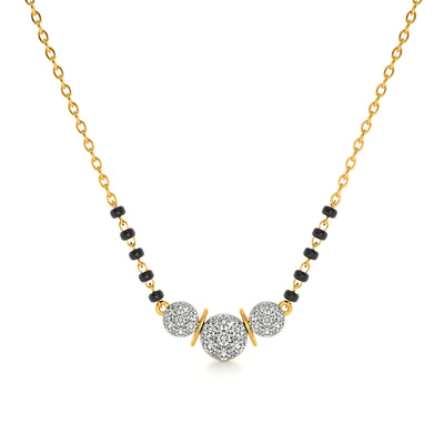 Radiant Triple Stone 9KT Gold Laboratory Grown Diamond Mangalsutra