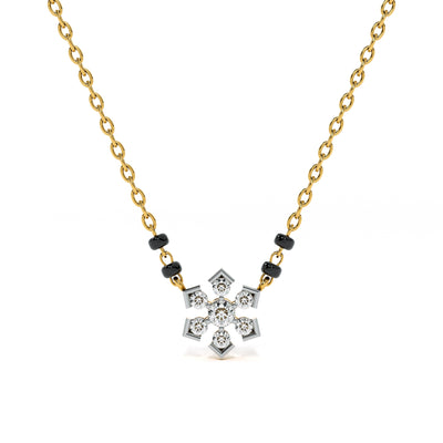 Floral Star 9KT Gold Laboratory Grown Diamond Mangalsutra