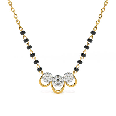 Graceful Dual Circle 9KT Gold Laboratory Grown Diamond Mangalsutra