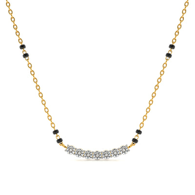 Eternal Curve Glow 9KT Gold Laboratory Grown Diamond Mangalsutra