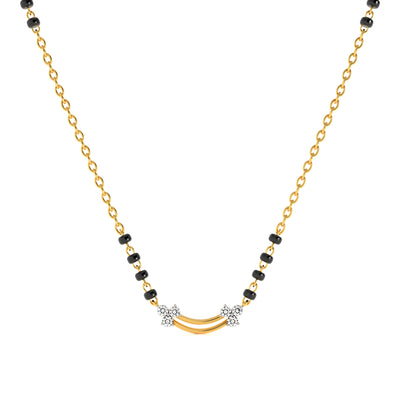 Twin Blossom 9KT Gold Laboratory Grown Diamond Mangalsutra