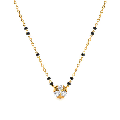 Crystal Bloom 9KT Gold Laboratory Grown Diamond Mangalsutra
