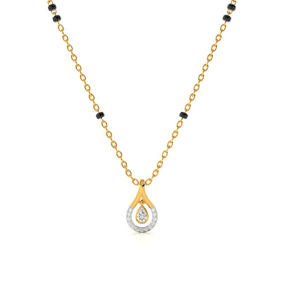 Halo Teardrop Glow 9KT Gold Laboratory Grown Diamond Mangalsutra