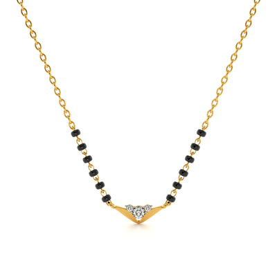Regal Chevron 9KT Gold Laboratory Grown Diamond Mangalsutra