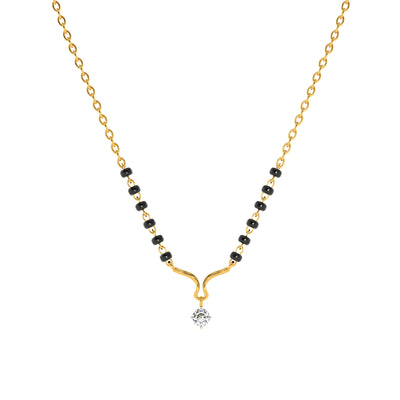 Bondflow Curve 9KT Gold Laboratory Grown Diamond Mangalsutra