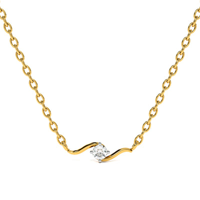 Classic Wave Glow 9KT Gold Laboratory Grown Diamond Mangalsutra