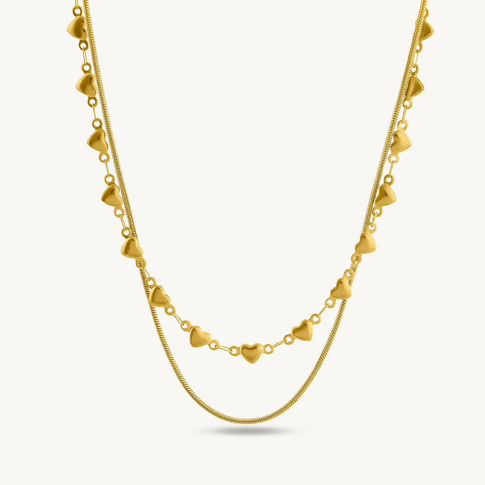 Lovely Heart Two Layered Necklace