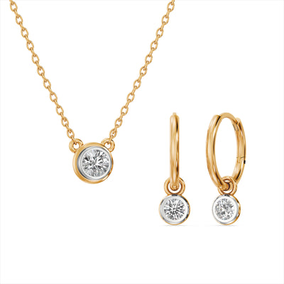 Luminous 9KT Gold Laboratory Grown Diamond Set