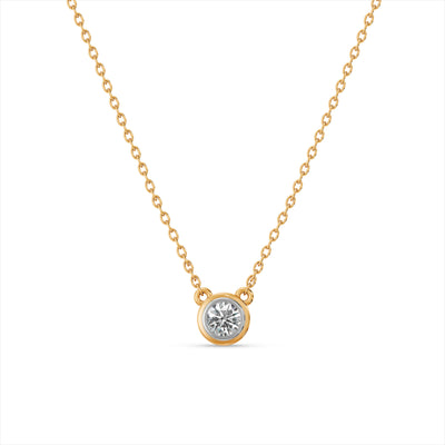 Single Solitaire 9KT Gold Laboratory Grown Diamond Necklace