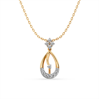 Elegant Waterdrop 9KT Gold Laboratory Grown Diamond Necklace