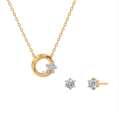 Gilded Sparkle 9KT Gold Laboratory Grown Diamond Set