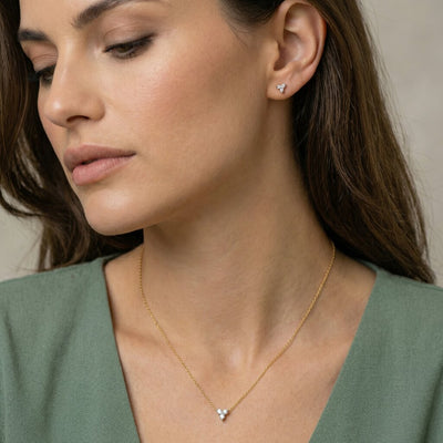 Tri Glow 9KT Gold Laboratory Grown Diamond Set