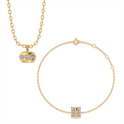 Stripe Luster 9KT Gold Laboratory Grown Diamond Set