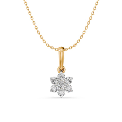 Gleaming Snowbud 9KT Gold Laboratory Grown Diamond Pendant Necklace