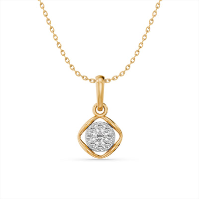 Floral Crest 9KT Gold Laboratory Grown Diamond Pendant Necklace