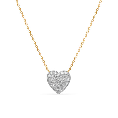 Shimmering Heart 9KT Gold Laboratory Grown Diamond Pendant