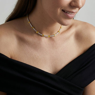 Eloria Yellow Gem 9KT Gold Laboratory Grown Diamond Necklace