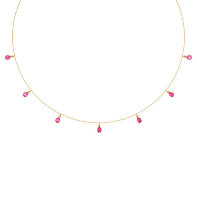 Rubellite 9KT Gold Necklace