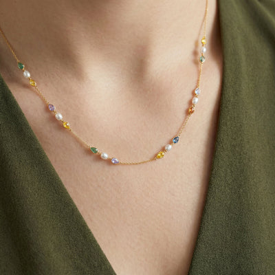 Natural Sapphire 9KT Gold Necklace