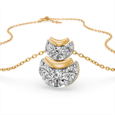 Celeste Curve 9KT Gold Laboratory Grown Diamond Necklace