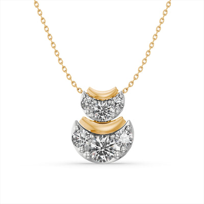 Celeste Curve 9KT Gold Laboratory Grown Diamond Necklace